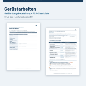 Gefährdungsbeurteilung + Checkliste + Leitfaden – Gerüstarbeiten (STLB-Bau LB 001)