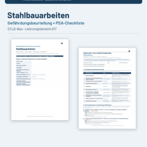 Gefährdungsbeurteilung + Checkliste + Leitfaden – Stahlbauarbeiten (STLB-Bau LB 017)