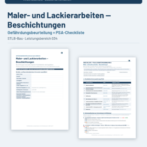 Gefährdungsbeurteilung + Checkliste + Leitfaden – Maler- und Lackierarbeiten — Beschichtungen (STLB-Bau LB 034)