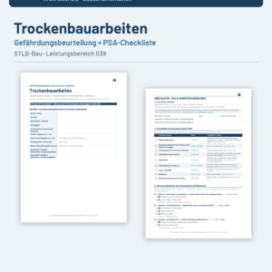 Gefährdungsbeurteilung + Checkliste + Leitfaden – Trockenbauarbeiten (STLB-Bau LB 039)