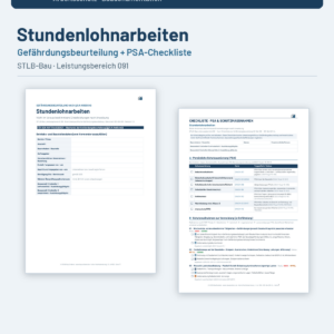 Gef&auml;hrdungsbeurteilung + Checkliste + Leitfaden &ndash; Stundenlohnarbeiten (STLB-Bau LB 091)